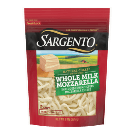 Sargento® Natural Whole Milk Mozzarella Shredded Cheese, Traditional Cut, 8 oz