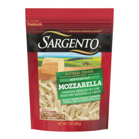 Sargento® Reduced Fat Natural Mozzarella Shredded Cheese, Traditional Cut, 7 oz